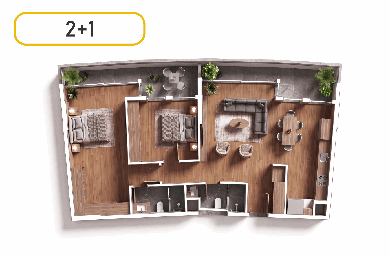Silva Mare 2+1 · 110 m² daire planı