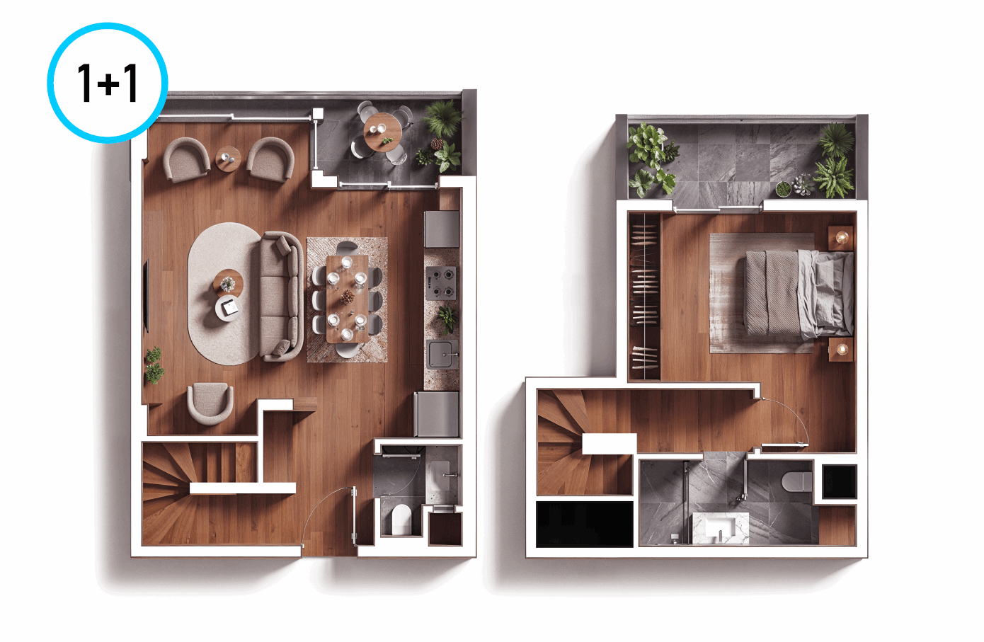 Silva Mare 1+1 · 85 m² daire planı