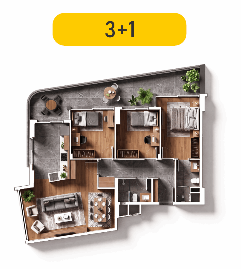 Silva Mare 3+1 · 116 m² daire planı